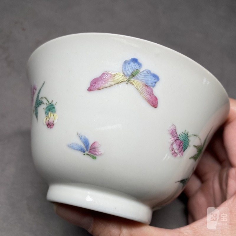 清嘉庆 粉彩虞美人图茶碗 - 图11
